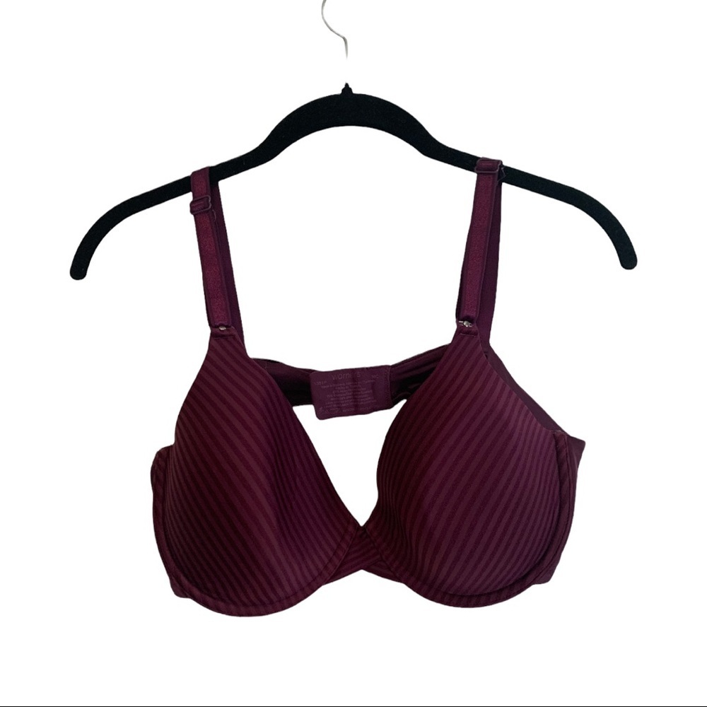 Warners deep purple line textured underwire bra‎
